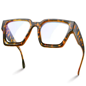 livho Oversized 99% Blue Light Glasses for Woman - Rectangle Fashion Glasses for Computer, Chic Preppy Frame - Anti Eyestrain