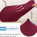 hyha Outdoor Couch Cushion Covers, Sectional Couch Sofa Covers Washable, Jacquard Diamond Lattice, Stretch Sofa Seat Cushion Cover for Indoor/Outdoor Patio Furniture (1 Piece for Medium, Wine Red)