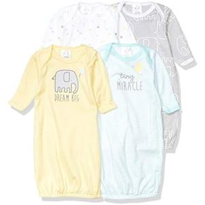 Gerber Baby Boy and Girls 3-Pack Sleeper Gown 0-6,  Medium