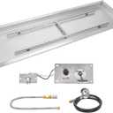 Stanbroil 36 x 12 Inch Rectangular Drop-in Gas Fire Pit Kits with All Accessories Required for DIY Fire Pit Project, Propane Gas Version, 150,000 BTUs Max