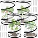 Erinaik 4 Pack Pop up Plant Guard Covers Tent from Animals White, 19.6" x 11.8" Foldable Plant Protectors Mesh Net, Garden Plant Enclosure Protection Cage with Stakes & Carry Bag for Outdoor Plants