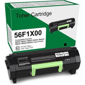 56F1X00 Extra High Yield Toner Cartridge Compatible with Lexmark 56F1X00 Black Toner Cartridge for MS421 MX421 MS521 MX521 MX522 MS621 MS622 MX622 Laser Printer [20,000 Pages]