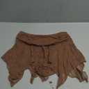 MakeMeChic Women's Floral Lace Flowy Mini Skirt Asymmetrical Ruched Ruffle Hem Y2k Festival Rave Gothic Skirts (XS, Brown)