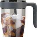 Hydraful 50 oz Tritan Plastic Tumbler with Lid and Straw and Handle - 100% Leak-Proof - Perfect for Iced Coffee, Smoothies, and Juice - Wide Mouth Reusable Water Bottle with Time Marker (Gray)