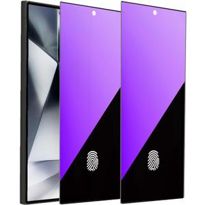 2 Pack Anti-Blue Privacy Tempered Glass for Samsung Galaxy S24 Ultra Anti-Spy Screen Protector Film Support Finger Unlock 6.8 inch