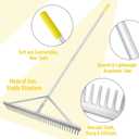 Landscape Rake 36'', Aluminum Rakes with Lightweight 69'' Handle, Landscaping Rake Tool for Lawn Care, Beach