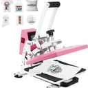 MAIKESUB 12x10 Pink Heat Press Machine for T-Shirts & HTV Sublimation Machine