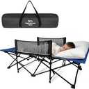High Stream Gear Toddler Cot Bed: Kids Travel Camping and Portable Folding Cot, Great for Outdoors and Young Guests at Home. Comfortable Sleeping Bed Easy to Store and Use (Blue)