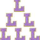 2 x 6Pcs Self Adhesive Chenille Letter Patches Preppy 2inch A-Z Varsity Letter Patches Sew On Embroidered Repair Patch for Clothes Hats Bags Letter Stickers for Laptop Fridge DIY Gift (Purple L)