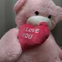 Tezituor Giant Teddy Bear 5Ft with Heart, Large Valentines Day Stuffed Animal, Pink I Love You Plush Toys for Kids Gift for Girlfriend