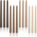 Viyffo 10-Inch Taper Candles, 12-Pack Smokeless & Unscented Long Burning Taper Candlesticks, Hand-Poured Candles for Home Dcor, Weddings & Dinner, Brown