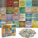 Civaner 500 Piece Christian Puzzles for Adults Bible Sunflower Religious Jigsaw Puzzles for Adults Elderly Seniors Inspirational Gifts for Thanksgiving Christmas Church(Bible Verse)