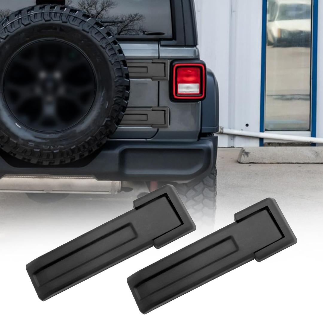 Tailgate Hinge Cover Trim Compatible with 2007-2017 JK Unlimited Spare Tire Bracket Hinge Cover Replace 55397092AC 55397091AC (Black,2-Pack)