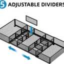 Marbrasse Expandable Desk Drawer Organizer, Mesh Drawer Organizer Tray with 10 Adjustable Compartments, Desk Organizers and Accessories for Office Supplies (Longer Expandable Drawer Organizer-B)