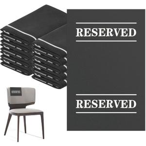 10 Pcs Reserved Chair Signs Cloth Church Placeholder Reserved Pew Signs Chair Reserved Seat Coverswith Printed Words For Weddings, Churches, Eceptions, Cinema,Celebrations, Parties and Events(Black)