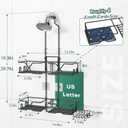 Sewulidon Stainless Steel Hanging Shower Caddy for Handheld Shower Heads,Adjustable Height Extra Long Bathroom Shower Organizer Hanger Rack with Hooks,Soap Holder