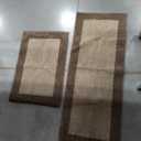 Bathroom Rugs 24" x 36", Non-Slip Extra Soft Absorbent Bath Rugs, Machine Washable Quick Dry Bath Mats for Bathroom Floor, Shower, Bathtub and Sink, Beige & Grayish Brown (Pack of 2, Size 5*2 ft, 3*2 ft)