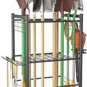 WALMANN Garden Tool Organizer on Wheels, Rakes/Shovels/Yard Tools Stand, M