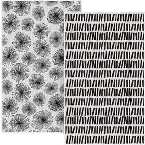 Artoid Mode Sky Party Linework Kitchen Tea Towels, 18x30 Inch Oversize Quick Dry Microfiber Cloth Dish Towels for Kitchen Drying Set of 2 (Grey)