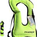Snorkel Vest, Adults Portable Kayaking Buoyancy Inflatable Swim Vest Jackets, Diving Surfing Adjustable Snorkeling Vest Swimming Jacket for Outdoor Water Sports Fun Safety, Size Adult