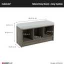 ClosetMaid 3258 Cubeicals 3-Cube Storage Bench, Natural Gray with Gray Cushion