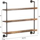 3-Tier Wall Mounted Wine Rack with LED,Liquor Bottles Floating Shelves Display Storage Organizer for Home Bar Dining Room Kitchen (40" W x 47.2" H)
