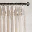 Joywell Pinch Pleated Linen Curtains 80 inches Long 2 Panels Set Back Tab Semi Sheer Light Filtering Elegant Linen Pinch Pleat Drapes with Hooks for Bedroom Living Room Decor 50x80 Cream Beige