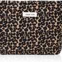 Wudygirl Leopard Makeup Bag Cosmetic Bag for Women and Girls Large Capacity Toiletry Bag Makeup Pouch Canvas Aesthetic Travel Makeup Bag Zipper Pouch (Leopard Print)
