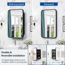 16x24 Inch Black Mirror Medicine Cabinet Metal Framed Recessed Wall Mounted Bathroom Medicine Cabinet with Mirror and Storage