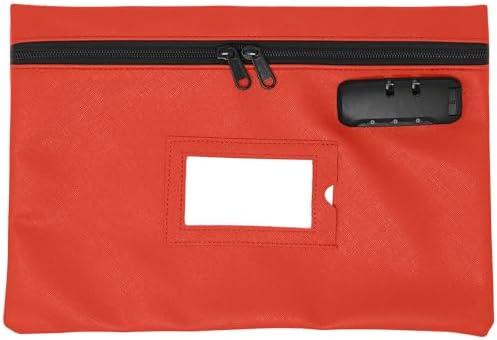 GIDABRAND Medicine Bag with Lock | 12x8 Inch Med Bag | Medication Bag for Traveling | Small Medication Travel Bag | Kids Medicine Bag | Pills Locking Zipper Pouch Storage Case Organizer (Red)