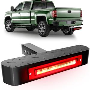 Hitch Step for 2 Receiver with Light 108 LED Brake Lighting(6 Mode) Steel Construction Powder Matte Coated Towing for Trucks Chevy Ford Toyota GMC Dodge RAM Jeep ATVs SUVs Vans 450lbs Max Load