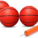 Dilabnba 8" Mini Rubber Replacement Basketballs for Basketball Hoop/Pool, Toddler Soft Beach Bouncy Ball Sports Party Game for Kids Adults, Junior Balls Indoor & Outdoor Arcades & Games (3PCS) (Red)
