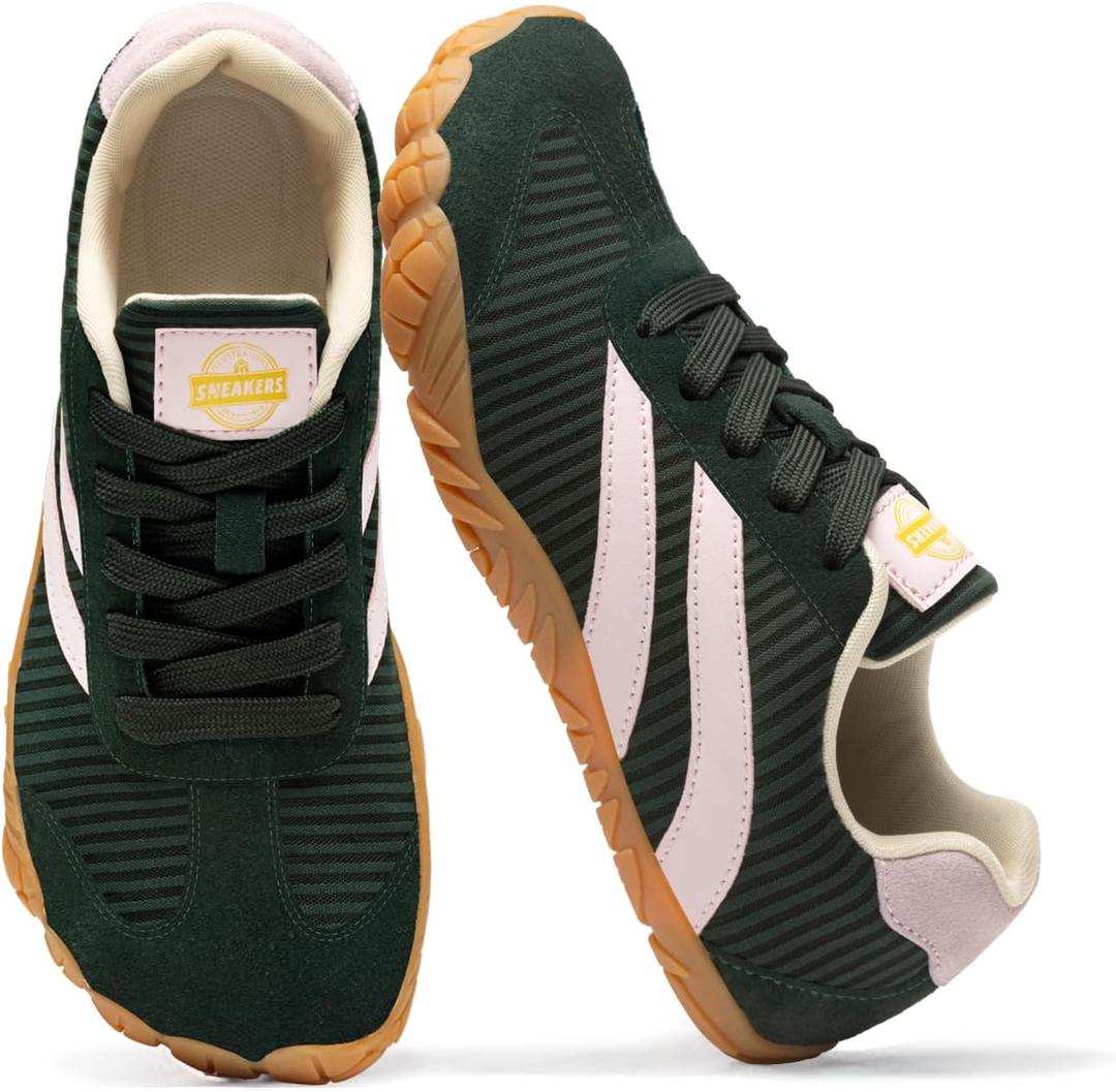 Barefoot Shoes Women Casual Sneakers,Wide Toe Box Shoes Women Zero Drop Barefoot Shoe Men,Minimalist Trail Running Shoe,Non-Slip Lightweight Breathable Comfortable Fashion Walking Hiking Shoes Unisex (7-7.5 Women/5.5-6 Men, Deep Green)