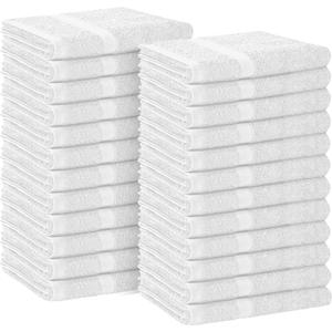 Avalon Towels Salon Towel - White Hand Towels Bulk Pack of 24 - 100% Cotton Absorbent Spa, Facial & Gym Towel for Working Out - 16x27 Inches (Not Bleach Proof)