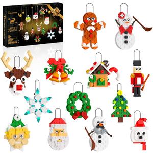 Nubee Christmas Ornaments Building Kit, Christmas Tree, Wreath, Santa, Snowman, Gingerbread, Reindeer, Nutcrackers, Snowflake 13-In-1 Stocking Stuffers Decor Toys Gifts for Boys Girls Kids