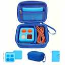 MGZNMTY Travel Storage Case and Thicken Silicone Cover Compatible with Yoto Mini Player - Kids Audio & Music Player and Card Holder for Yoto Card Hold Up to 10 Cards (Blue)