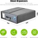 Cosy Family 12 Pack Bed Sheet Organizers and Storage, Foldable Sheet Organizer for Closet, Organizing Bedding Container Cubes for Bedsheets (Queen & King Size), Duvet Covers, Dark Grey