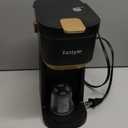 Single Serve One Cup Coffee Maker, for K Cups and Grounds, Mini Coffee Maker with Portable Handle, 6 to 12 Oz Brew Size, for Travel, Camping, Office, RV and Dorm, 120V, Black and Gold