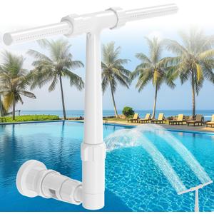 Dual Spray Pool Fountain, 10-20F Cooler Water for Above/In-Ground Pools, Dual Spray Waterfall Sprinkler Fountain, Adjustable Waterfall Cooling and Relaxation (Upgraded WhiteIncluded 3inch Tube) Dual Spray Pool Fountain, 10-20F Cooler Water for Above/In-Ground Pools, Dual Spray Waterfall Sprinkler Fountain, Adjustable Waterfall Cooling and Relaxation (Upgraded WhiteIncluded 3inch Tube)