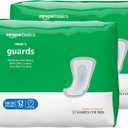 Amazon Basics Men's Incontinence Guards, Maximum Absorbency, Moisture-Wicking with Odor Protection, One Size Fits Most, 104 Count (2 Packs of 52)