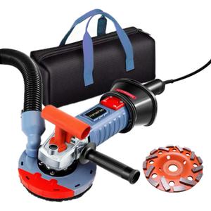 Wohenhao 5 Inch Concrete Planer 1500W with Dust Extraction Shroud and Diamond Cup Wheel, Floor Carpet Vinyl & Tile Adhesive Removal Machine