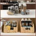 2-Pack Wicker Basket Set - Water Hyacinth Pantry Organizers and Storage w/Handles, For Home, Bedroom, Kitchen, & More - 100% Earth Friendly Woven Rattan, Simple Open Shape Decorative Baskets