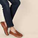 Amazon Essentials Men's Casual Driving Moc Loafers Slip-On Shoes (Brown, Size 12)