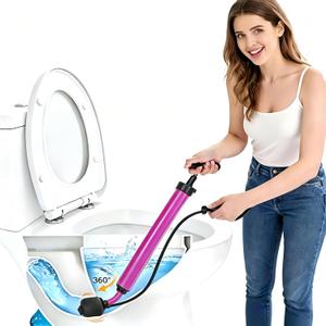 Manual Drain Unclogger, High Pressure Toilet Plunger: No-Splash, No Electricity, No Accessories, Pipe-Safe, Easy to Use, Reusable & Easy to Clean for Toilet, Sink, Bathtub, All Household Pipes