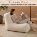 6 Pcs Inflatable Chairs for Adults, Blow up Couch with Electric Air Pump, Inflatable Chairs for Movie Night Flocking Portable Blow up Furniture Beanbag Sofa for Living Room Party (Beige)