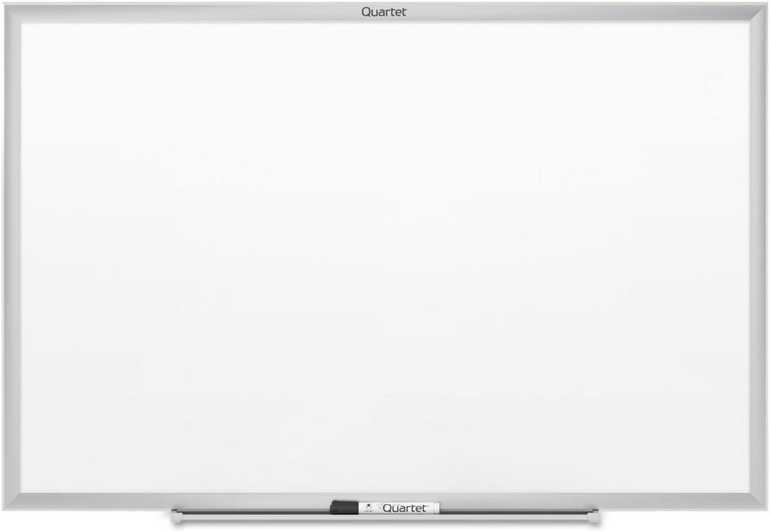Quartet Magnetic Dry Erase White Board, 48"W x 36"H Whiteboard, Nano-Clean Surface Resists Ink Stains, Silver Aluminum Frame (SM534)