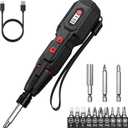 Upgraded 4.2V Electric Cordless Screwdriver, Rechargeable Screwdriver Set with 13 Bits, 3 Torque Settings, 1600mAh Battery & Dual LED Lights, Ideal Tool for Home Repairs, Installation (Black)