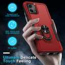 3 x Janmitta Compatible with Moto G 5G 2023 Case with Screen Protector,Heavy Duty Shockproof Full Body Protective Cover Built in Rotatable Metal Ring Holder Kickstand,Red