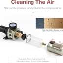 SNS 1/2NPT Compressed Air Filter Regulator Piggyback Combo, Semi-auto Drain, 5 Micron Brass Filter, Gauge and Bracket, Poly Bowl with Metal Guard AW4000-N04A