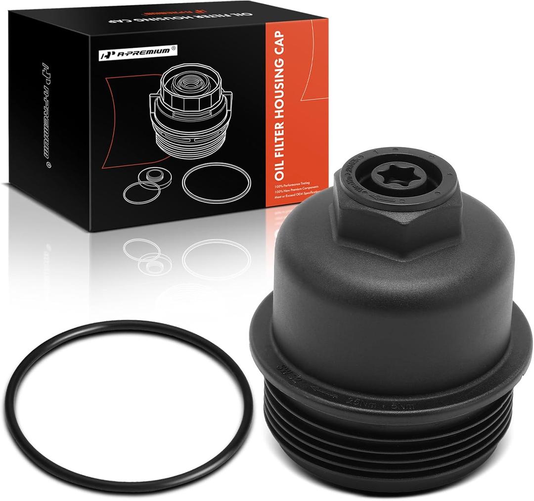 A-Premium Oil Filter Housing Cap Assembly Compatible with Mini Cooper 2014-2019, Cooper Clubman 2016-2019, Cooper Countryman 2017-2019 & BMW X1 2016-2019, X2 2018-2023, i8, Replace# 11428575907